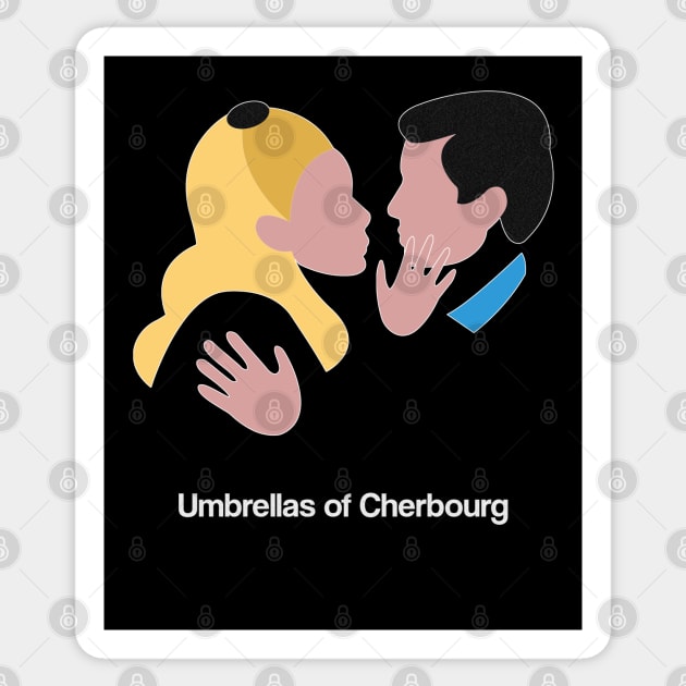 Umbrellas of Cherbourg movie fan art minimal french new wave Catherine Deneuve Jacques Demy Sticker by Rozbud